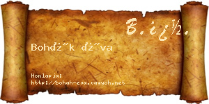 Bohák Éva névjegykártya
