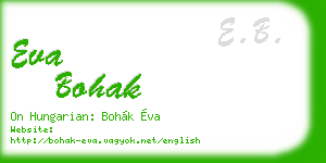 eva bohak business card